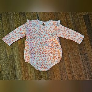 Pink Leopard Long Sleeve Romper Size 12-18 months